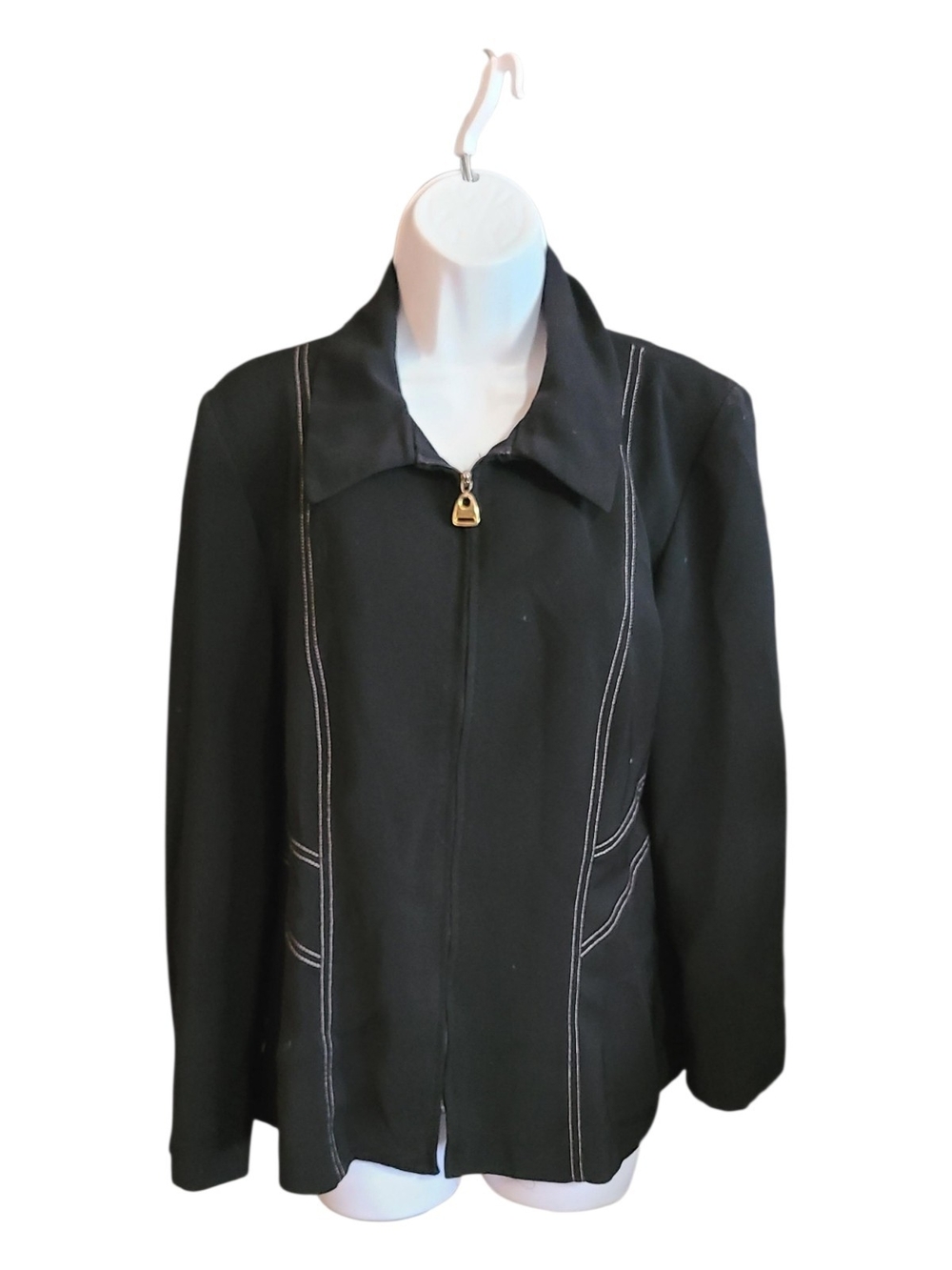 Danny & Nicole Black Jacket with Contrast Stitching
